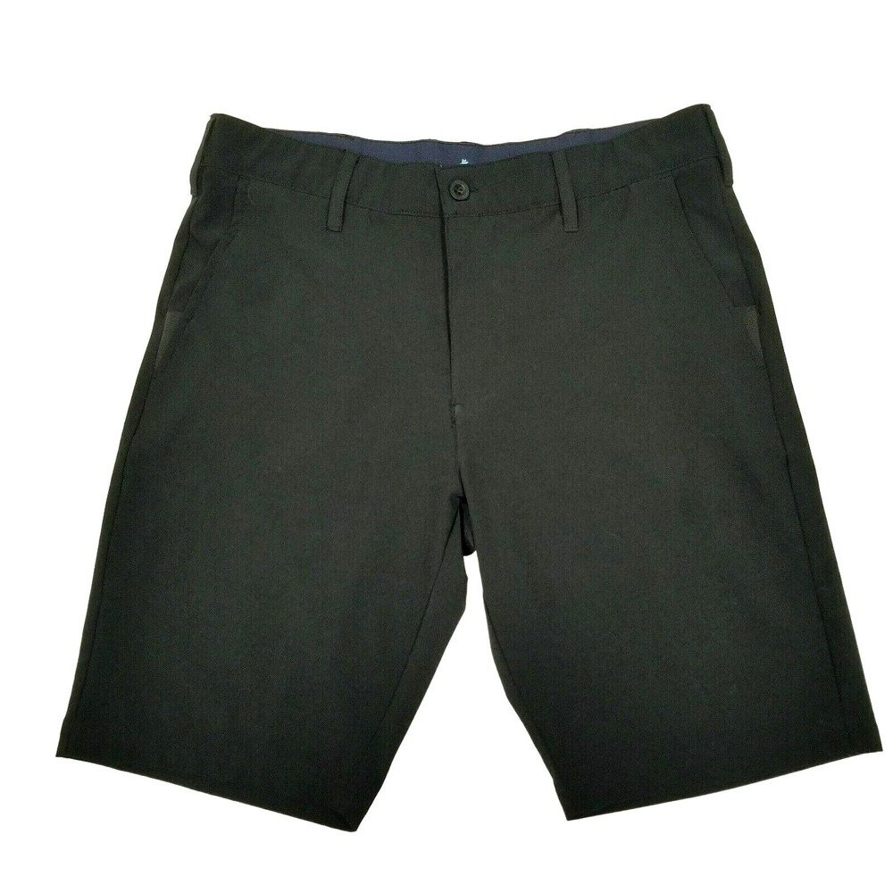Nat Nast Men's Black Flat Front Polyester Spandex‎ Casual Shorts 32 golfing golf